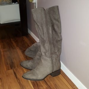 Grey suede boots